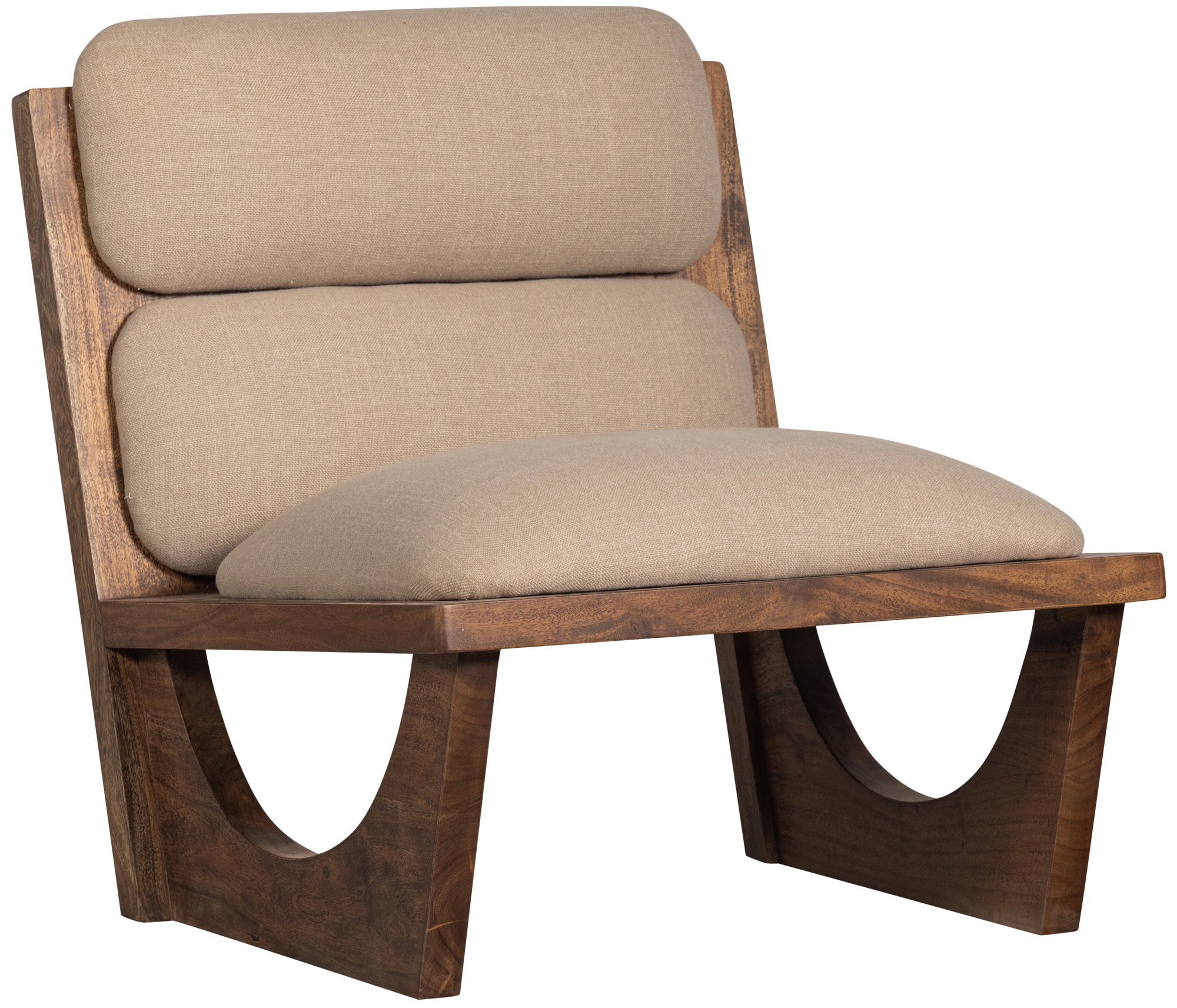 BePureHome Opulent fauteuil bouclã/hout naturel Naturel Fauteuil